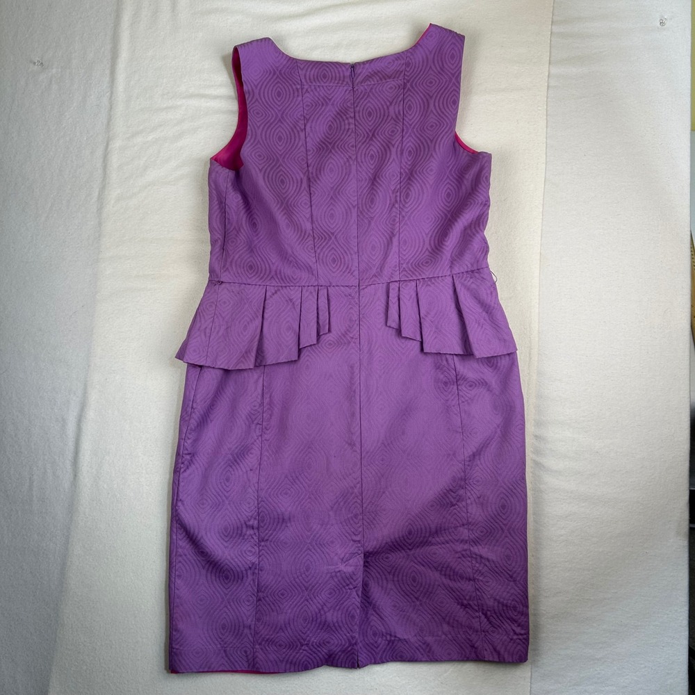 Coldwater Creek Purple Textured Peplum Sheath Dress Size‎ 16 Easter Spring - Picture 6 of 7